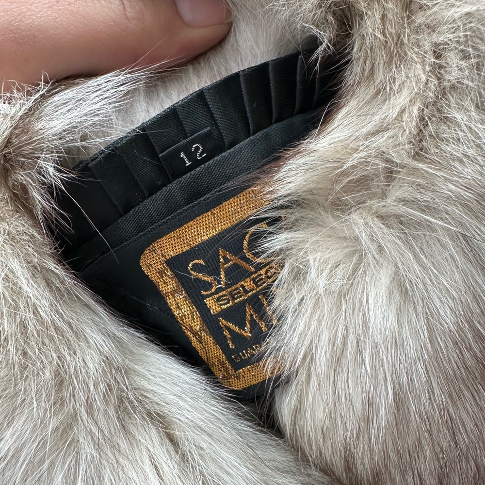 Saga Mink Fur Brown and Cream Jacket 12 - Picture 4 of 9